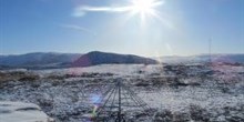 Den arktiske antenne på en solskinsdag.